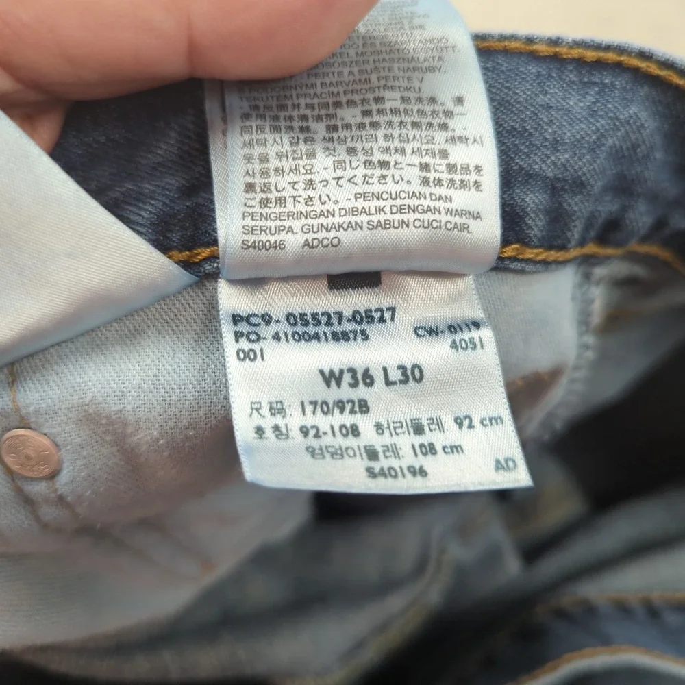 Levis Jeans Mens 36x30 Blue 527 Boot Cut Western Cowboy Distressed
